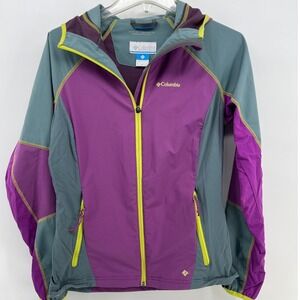 Columbia Omni Shield Women's Lightweight‎ Hooded Jacket Purple Grey Size Medium